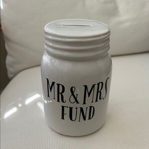 White 'Mr & Mrs Fund' Savings Jar